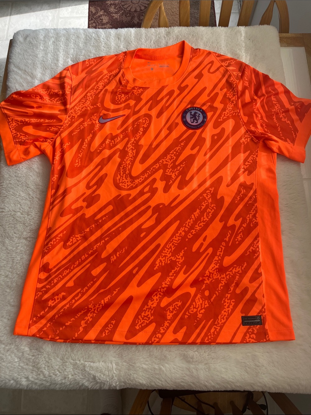 Nike Orange Chelsea Training Jersey with Bold Graphic Print